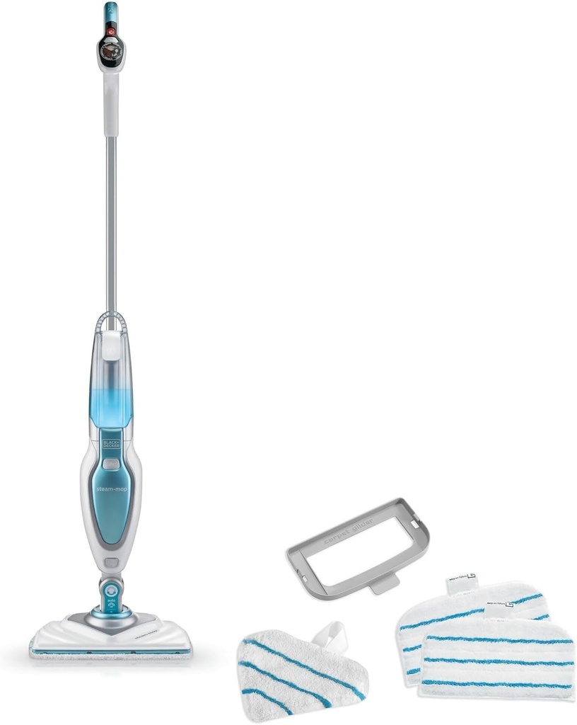 Mop cu abur BLACK+DECKER de 1600 W cu AutoSelect si cap Delta, FSM1630-QS