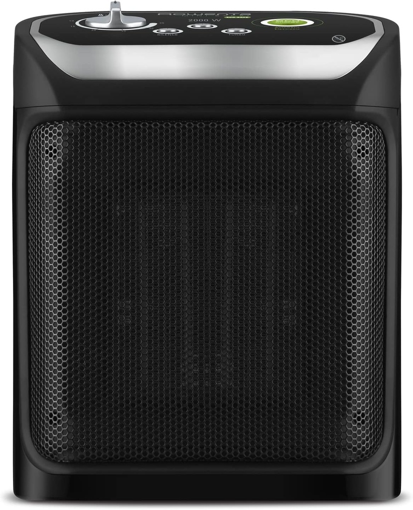 Rowenta Mini Excel Eco Safe Incalzitor cu Ventilator Ceramic, Radiator Electric, Incalzitor Auxiliar, Siguranta Imbunatatita, Puternic, Silentios, Compact SO9266F0, Negru