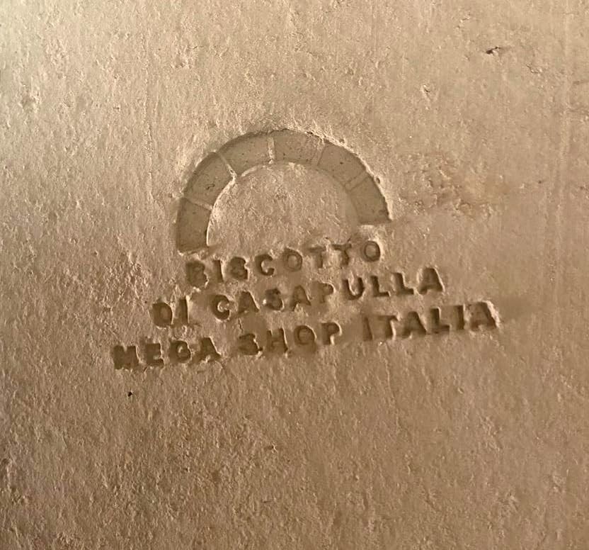 Piatra de pizza Megashopitalia Casapulla din lut refractar, rezistenta la cuptor, fabricata in Italia (L33,5 x A33,5 x I2 cm)
