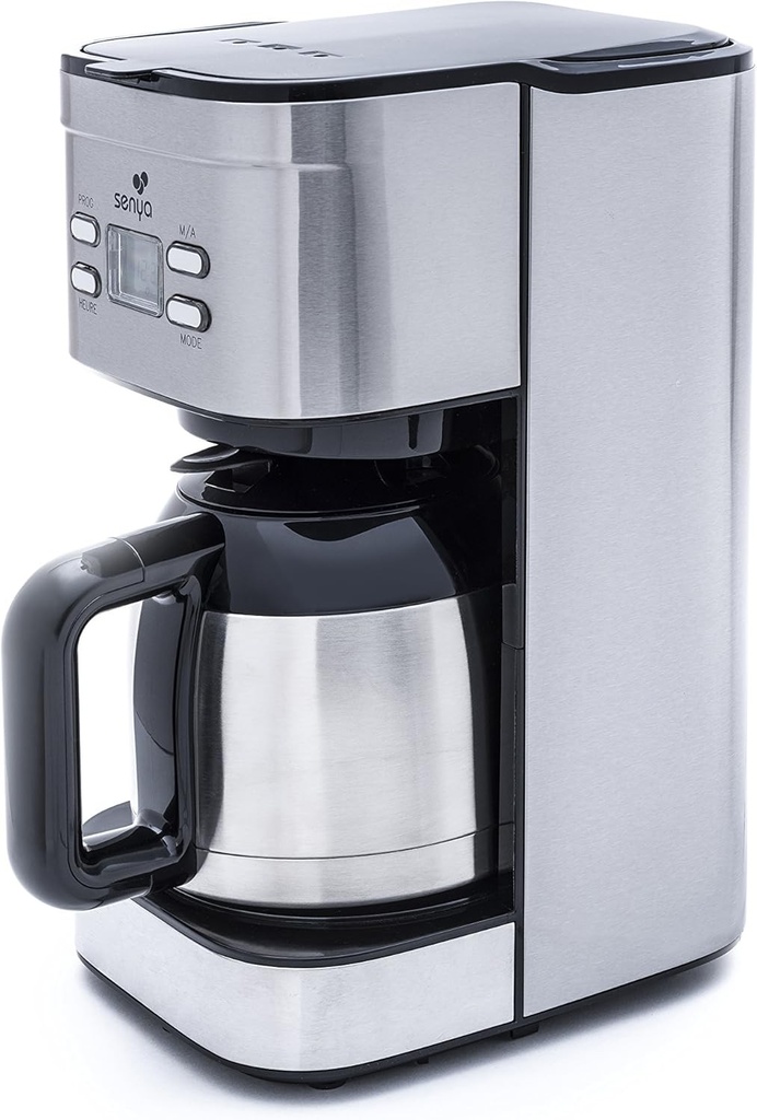 Cafetiera electrica programabila Senya, cafea calda din otel inoxidabil, carafa izolata din otel inoxidabil, functie de selectare a aromei, functie de mentinere la cald, 1,2 l, 800 W, SYBF-CM025