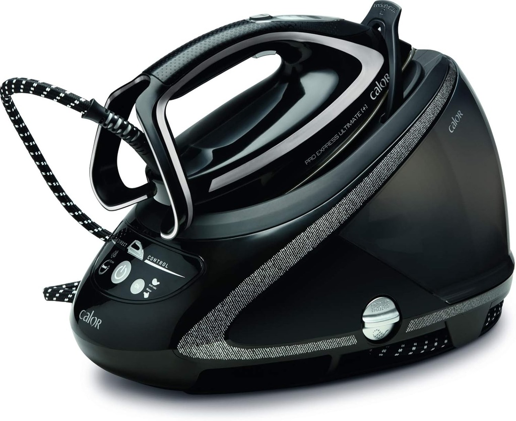Calor Pro Express Ultimate +, Generator de abur de inalta presiune, 8 bari, Debit de abur 650 g/min, 5 setari, Fabricat in Franta, Negru, GV9610C0