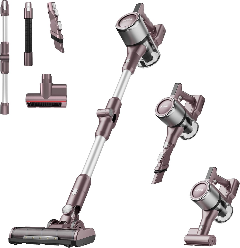 Aspirator fara fir Eureka AK10 Pro usor, 29000pa, autonomie puternica de 60 de minute, cu afisaj LED, furtun flexibil, aspirator vertical pentru par de animale, podele dure si covoare