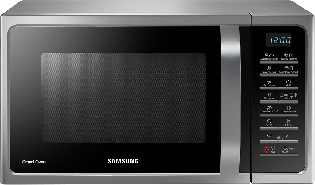 Samsung SmartOven MC28H5015CS/ET Cuptor cu microunde combinat, independent, gatit cu ventilator, cuptor cu microunde + gratar, 900 W + 1500 W, 28 L, 52L x 47I x 31A cm, argintiu