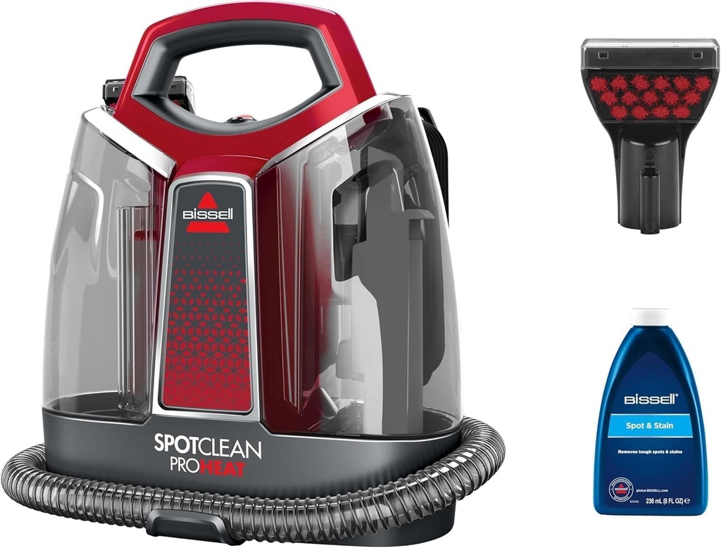 BISSELL SpotClean ProHeat, Samponator pentru canapele, Motor puternic de 330 W, Design compact, cu tehnologie HeatWave, Solutie de curatat covoare, carpete, mobila, materiale textile, masini si multe altele, 36988