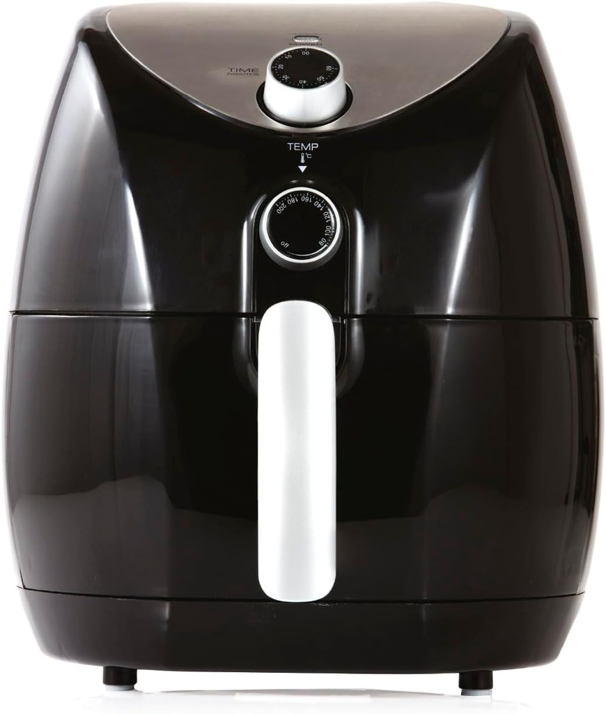 Friteuza cu aer cald Tower T17021 pentru intreaga familie cu circulatie rapida a aerului - Temporizator de 60 de minute - Airfryer 4,3L 1500W - Negru