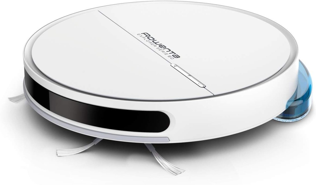 Aspirator robot Rowenta Explorer Series 60 Allergy Care Connect RR7447 cu mop, aspira, matura, mop, cartografiere permanenta personalizata, conectivitate WiFi, compatibil cu asistentii vocali