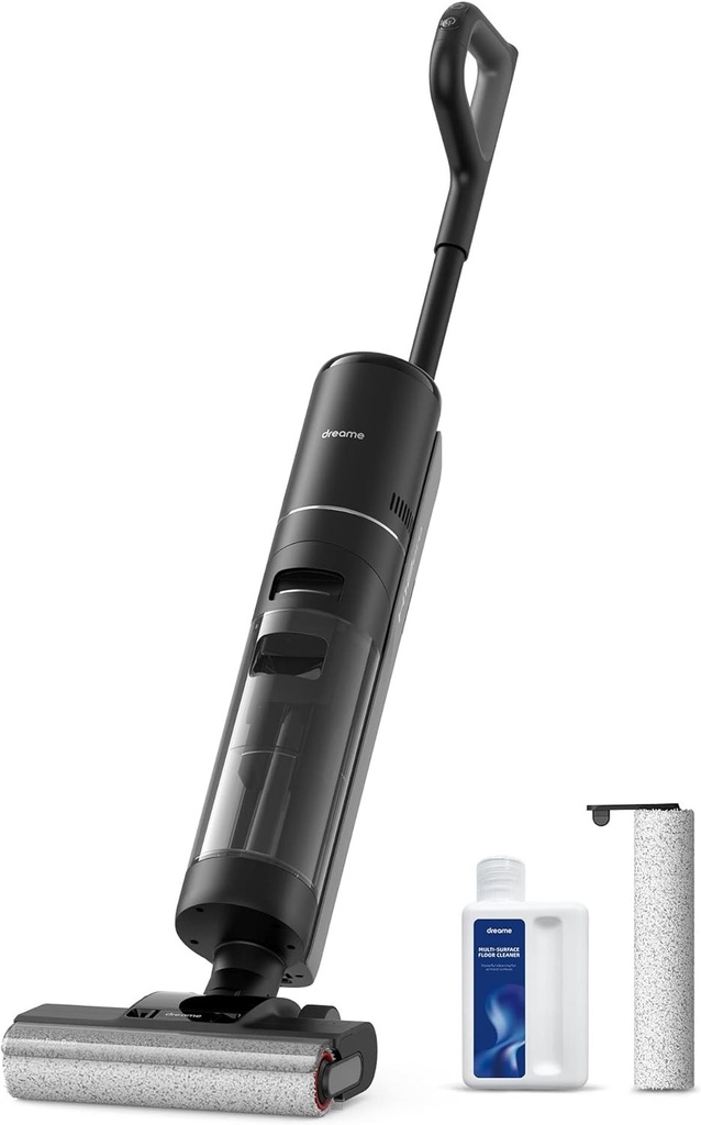 Aspirator fara fir Dreame H12 Pro Smart Wet and Dry, uscare cu aer cald, curatare a marginilor, rezervor de apa de 900 ml, autonomie de 35 de minute, afisaj LED