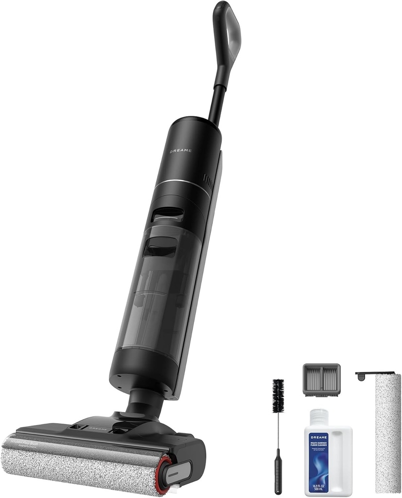 Aspirator si mop fara fir dreame H12 Pro Ultra, spalare la 60°C, uscare in 30 de minute, curatare automata cu rotatie dubla cu racleta durabila, aspiratie de 16.000 Pa, perie cu 2 margini, detectare inteligenta