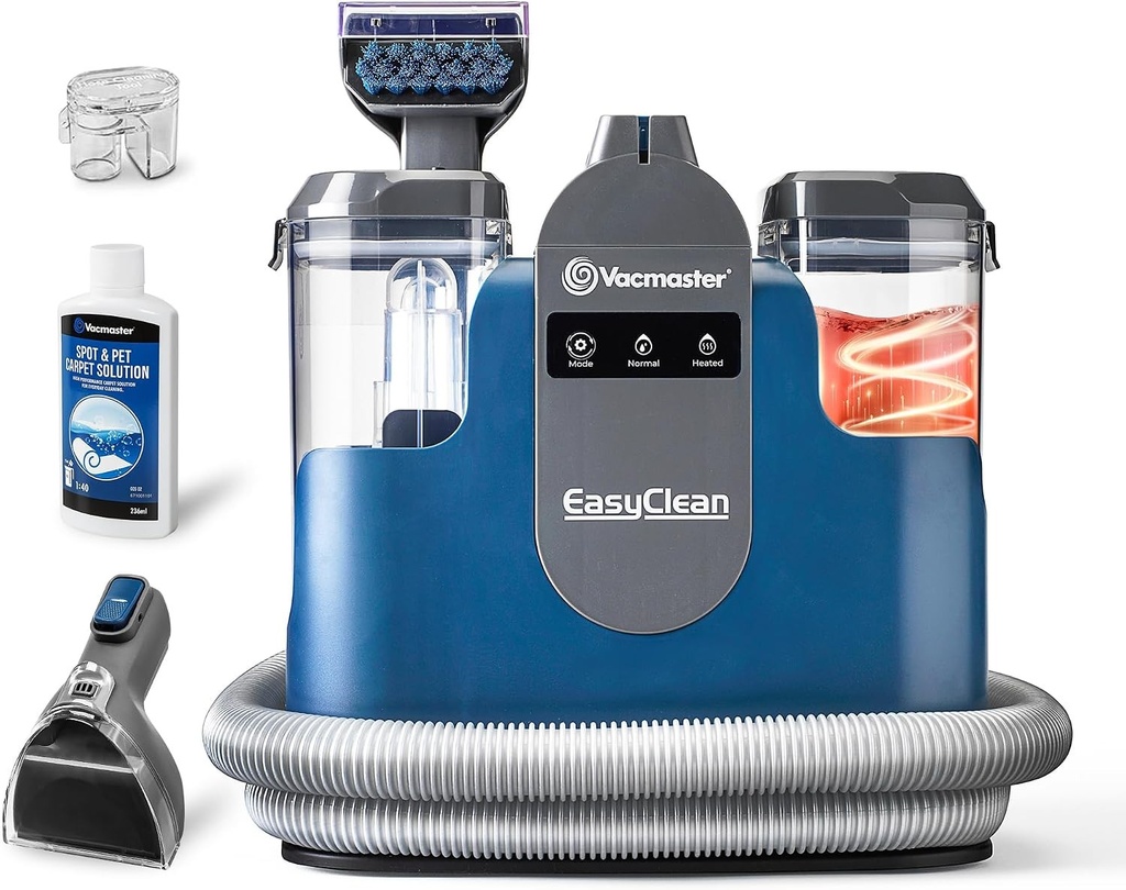 Vacmaster SCC1201H Aparat de curatat covoare incalzit de 500 W, curatitor de tapiterie pentru covoare, tapiterie si masini, indepartare pete, dispozitiv de curatare canapele