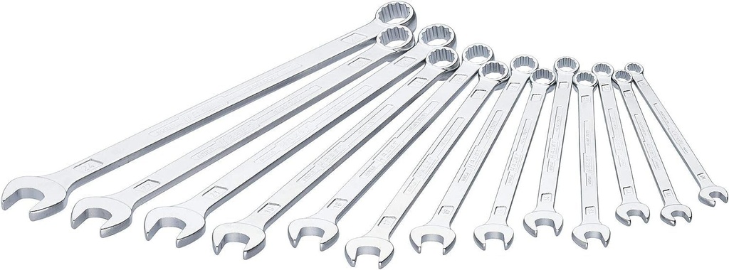 Set chei combinate HAZET 600N/21 | 21 de scule, Iesire: Hexagon dublu, Latimea suprafetelor plane: 6 - 34 mm, Tija subtire cu profil dublu in T extra-rezistent.