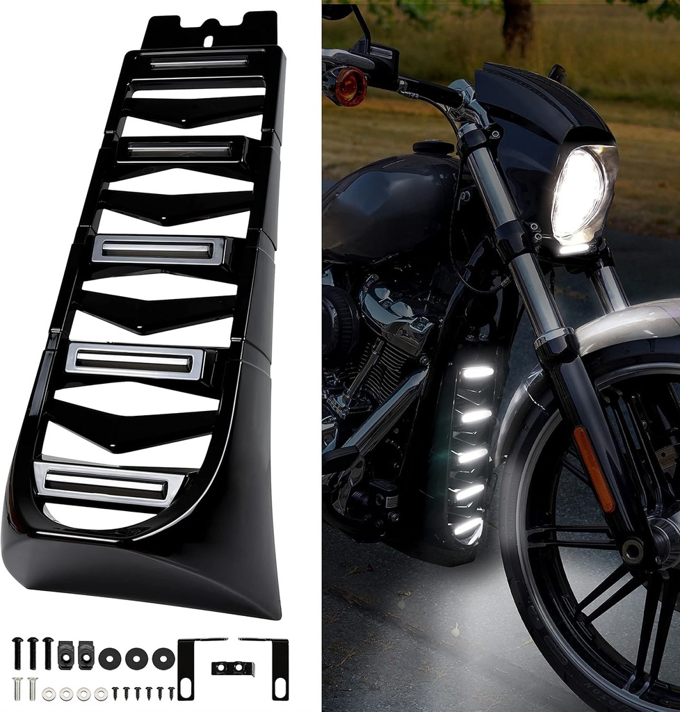 VEISUTOR Eleron fata pentru motocicleta pentru Harley Davidson Softail Breakout, Capac radiator fata inferior pentru Harley Davidson Softail Breakout Street Bob Fat Bob 2018-2022