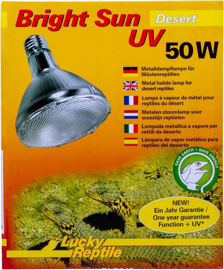 Lampa de exterior Lucky Reptile Bright Sun UV Desert, putere: 50 wati