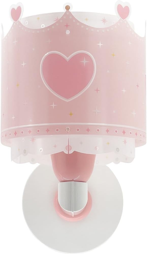 Lampa de perete pentru copii Dalber Little Queen Crown Hearts roz (61109)