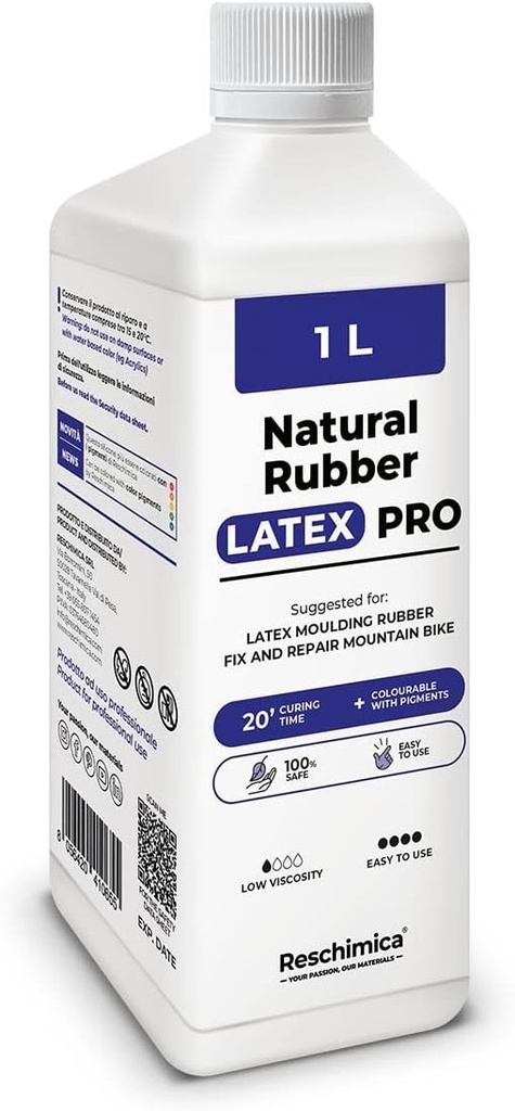 LATEX PRO - Latex lichid natural pentru confectionarea de masti, modelare si efecte speciale, mestesuguri, Halloween, netoxic, sigur si usor de utilizat (1 litru)