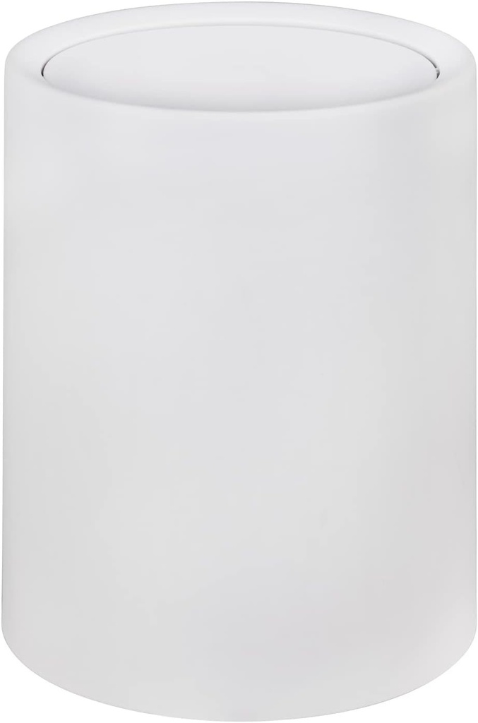 WENKO Cos de gunoi cu capac basculant, model Atri, capacitate 6 litri, cu capac din plastic de inalta calitate si galeata interioara, capac tip slip-up care face sacii de gunoi invizibili, (L/A x I): Ø 21 x 25,5 cm, alb