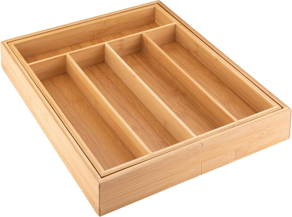 Tava pentru tacamuri Axentia, bambus, maro, 48,5 x 37 x 5,3 cm, 1 unitate