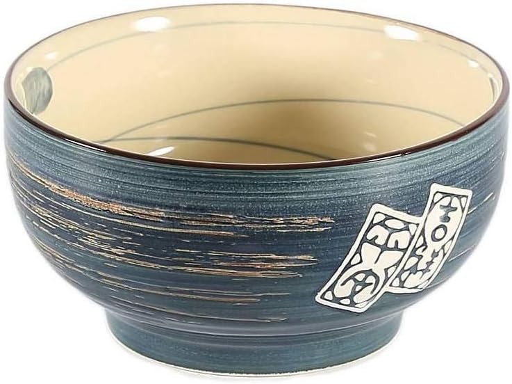 Machineuse - Bol japonez mare - Nuanta albastra ⌀ 16,5 cm - Capacitate 1000 ml - Stil japonez Zen - Bol pentru orez, mic dejun si supa - Decor japonez - Cadou de masa japonez