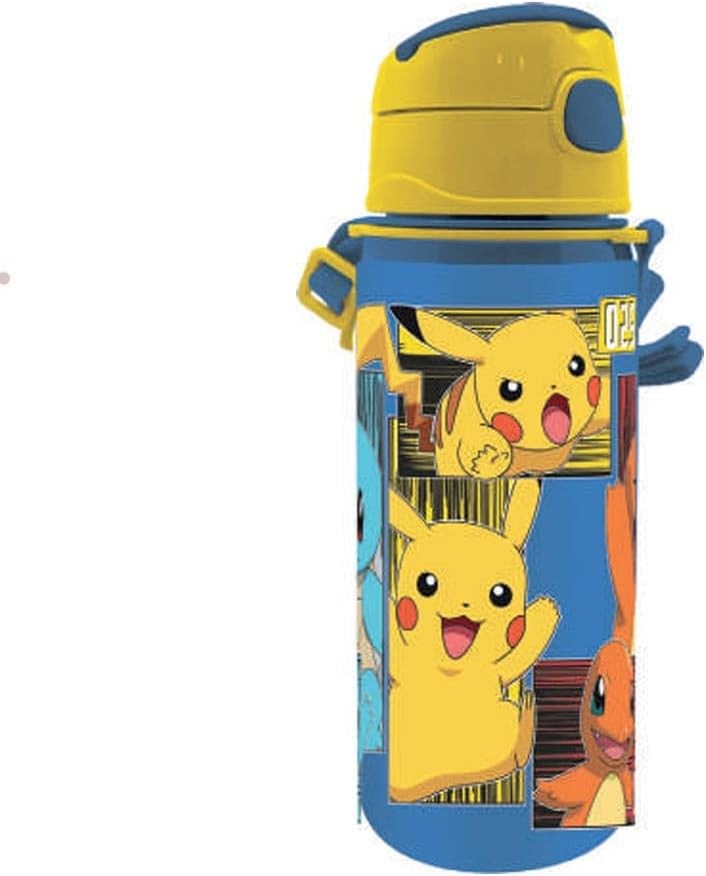 Sticla de baut pentru copii, din aluminiu, cu capac Click, 600 ml, Pokémon