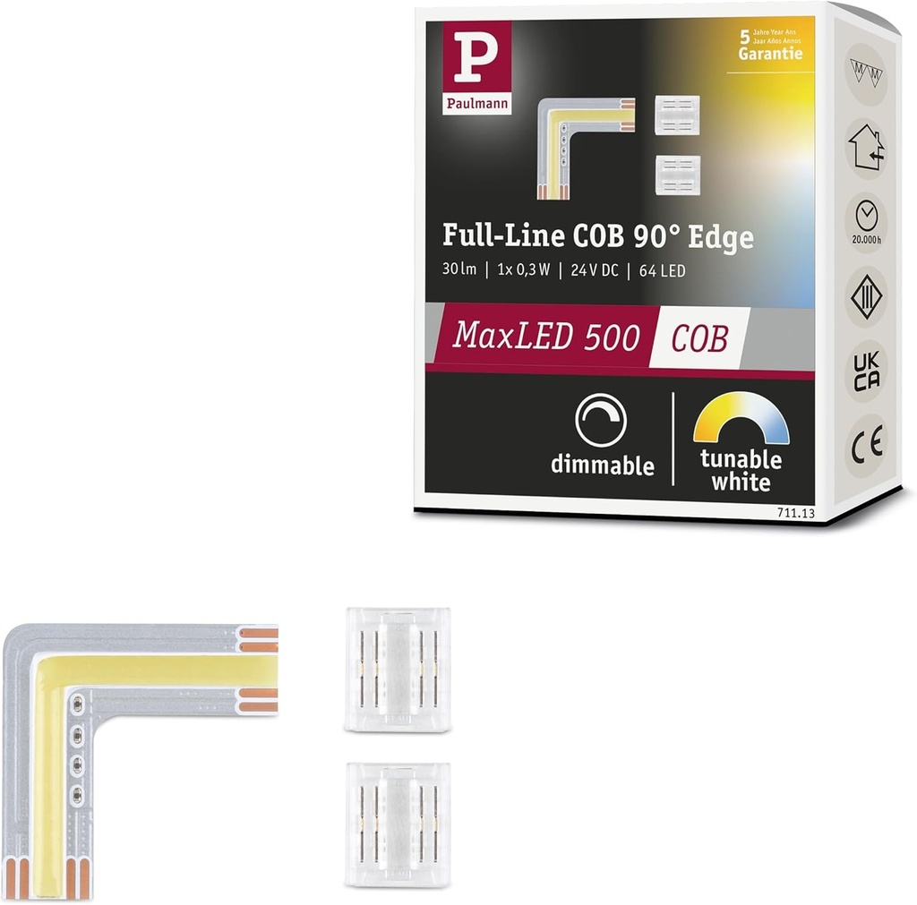 Paulmann 71113 MaxLED 500 Banda LED COB linie completa, 0m 0,35W 1000lm/m 2.133LED/m Banda LED alba reglabila, reincarcabila