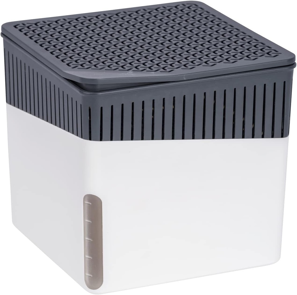 Dezumidificator WENKO Cube cu 1000 g granule de dezumidificare, pentru incaperi de pana la 80 m³, previne mucegaiul si mirosurile neplacute, nu necesita electricitate, silentios, reincarcabil, alb