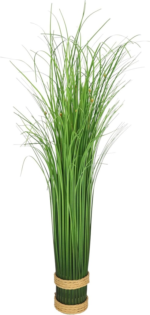 Pachet de iarba artificiala cu flori albe, 50cm, aranjament de iarba, tufa de iarba, smoc de iarba, pachet decorativ, iarba in picioare, planta artificiala, iarba artificiala, pachet de iarba, planta verde, iarba ornamentala, ierburi, arbusti, iarba solitara