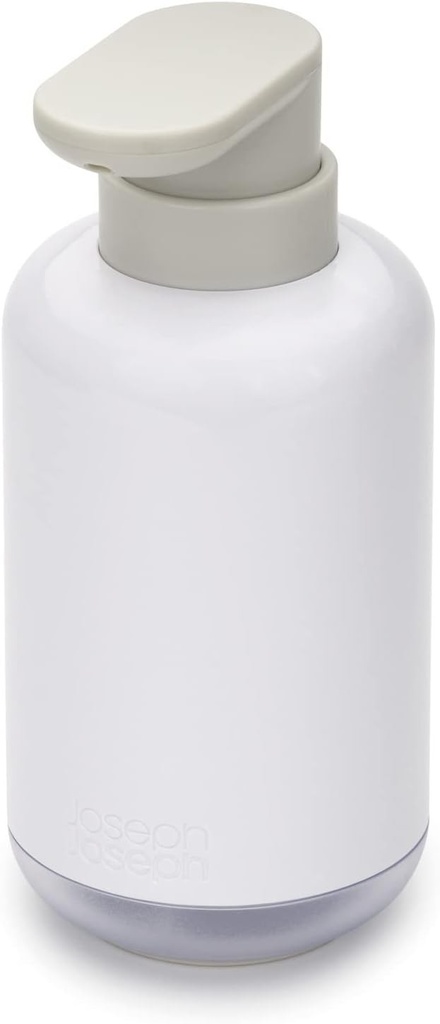 Dozator de sapun Joseph Joseph Duo cu pompa, sticla, bucatarie si baie, 300 ml, reincarcabil, alb