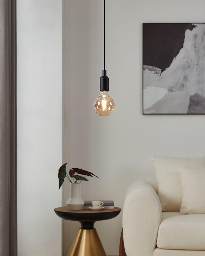 Bec LED EGLO connect.z Smart Home E27, G95, ZigBee, control prin aplicatie si voce, reglabil, alb cald, 500 lumeni, 5,5 W, bec vintage chihlimbar