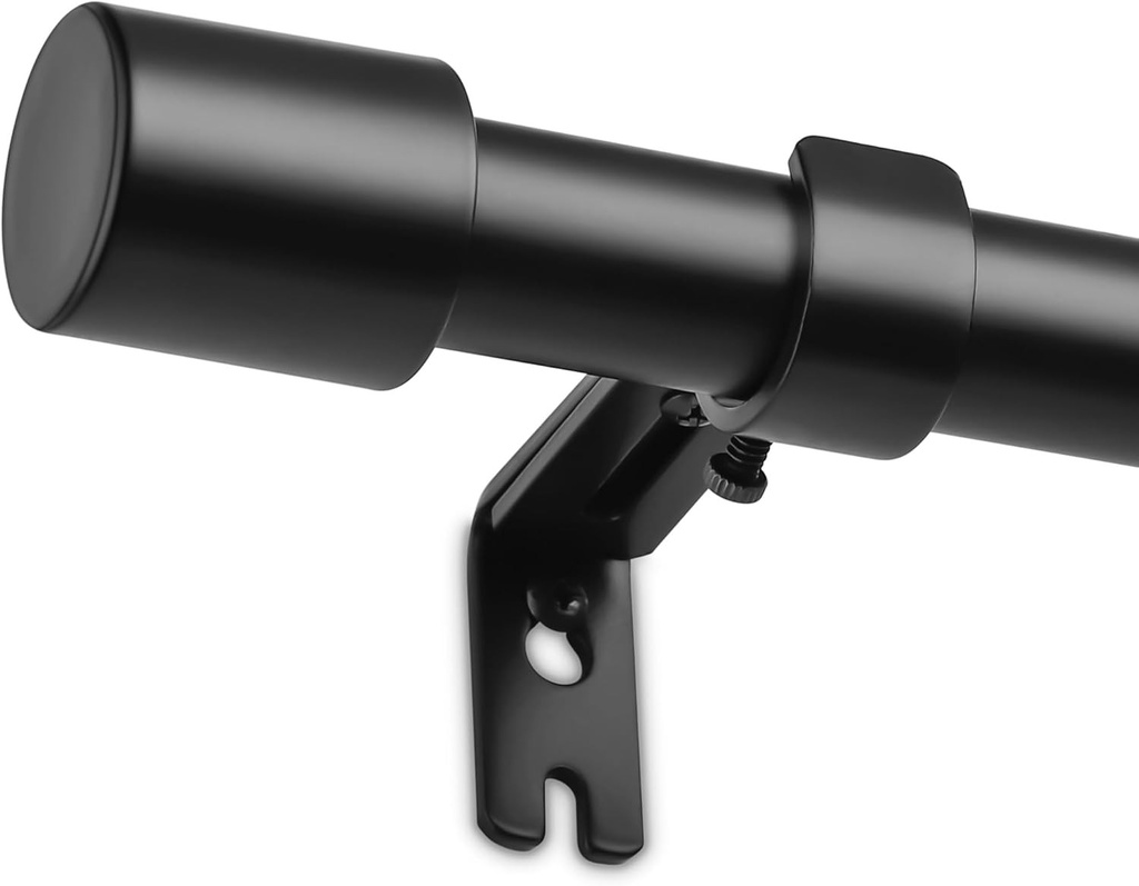 Bara de perdea Zocipro, neagra, 76-152 cm, extensibila, metalica, diametru 19 mm, pentru dormitor, living sau bucatarie