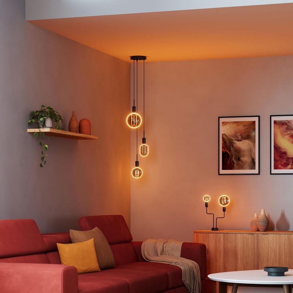 Lampa cu filament OSRAM Vintage 1906 Globe 80 O, 4 W, 110 lm, 1800 K, alb cald placut 818, fumuriu, IP 20, sticla fara plumb, 80 mm, soclu E27, alb