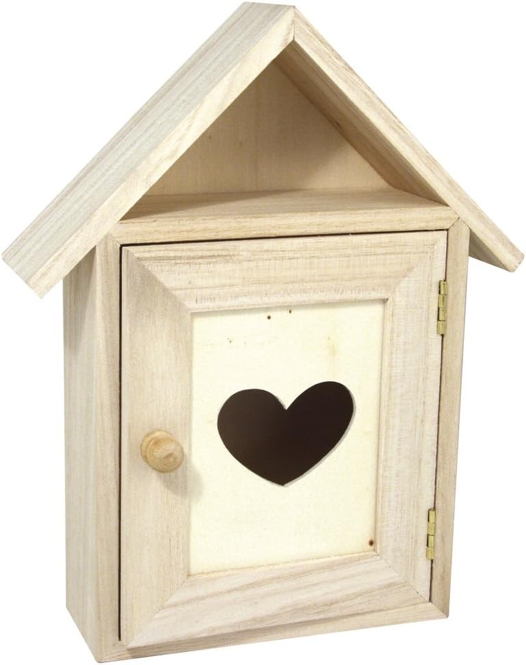 Rayher 62405000 Cutie de chei din lemn FSC Mix Credit, 21x5x26cm, Herzenslust