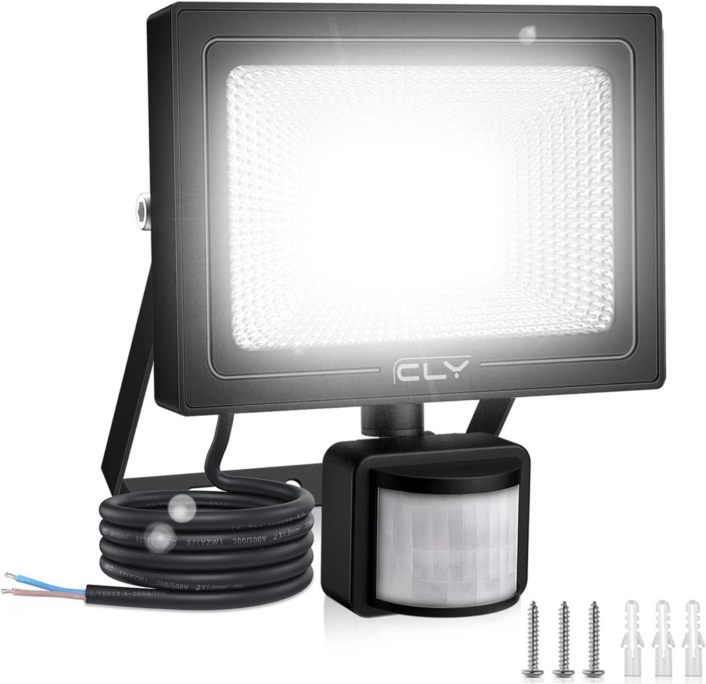 Reflector LED CLY 25W cu senzor de miscare, 6500K, 2100LM, lumina de perete, impermeabila IP66, reflector exterior, super stralucitor, alb rece, cu senzor, pentru gradina, curte, garaj