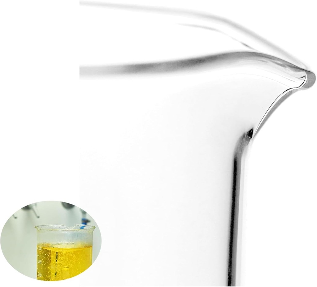 Set de 3 pahare gradate din sticla, 25 ml, 50 ml, 100 ml, pentru laborator si bucatarie
