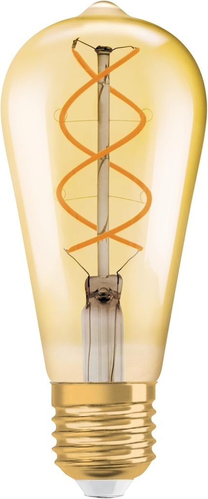 Becuri LED Osram reglabile, editie vintage, echivalent 28 wati, E27, forma ST64, 2000 Kelvin, alb cald confortabil, sticla transparenta, pachet individual