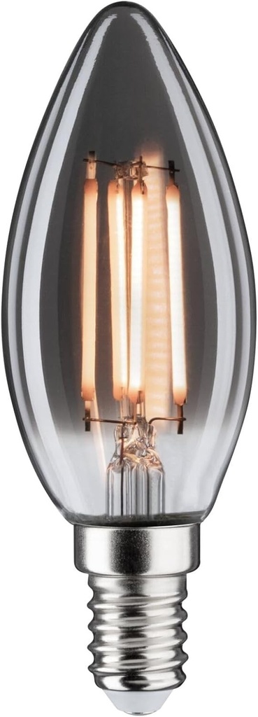 Bec LED Paulmann 28862, tub 1879, auriu, 140 lm, 4 wati, reglabil, sticla fumurie, vintage, 1800 K, E14