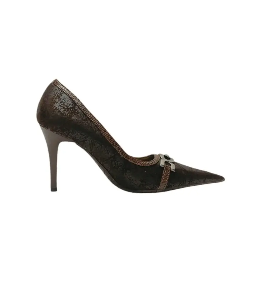 Pantofi cu toc cui Jade Butterfly Maro, marime 35-40 