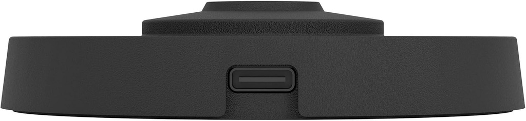 Incarcator EGLO Single Charging Pad pentru lampi de masa de exterior din seria Ponente, incarcator cu cablu de incarcare USB-C, plastic negru, Ø 8 cm