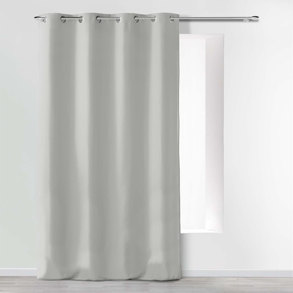 Moliciunea interiorului, Perdea cu ochiuri (140 x 260 cm) Gri absolut, Microfibra