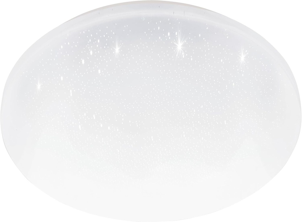 Lampa de tavan EGLO Pogliola-S, Ø 31 cm, lampa de tavan LED cu efect de cristal, lampa de living cu 1 bec din otel si plastic, lampa alba, lampa pentru camera copiilor, lampa de bucatarie, lampa de birou, lampa de tavan pentru hol