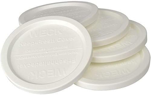 Capace din plastic WECK pentru depozitarea alimentelor, 5 bucati, mici = 60 mm, potrivite pentru modelele 080, 755, 760, 761, 762, 763, 764, 766, 902, 905, 975, 995