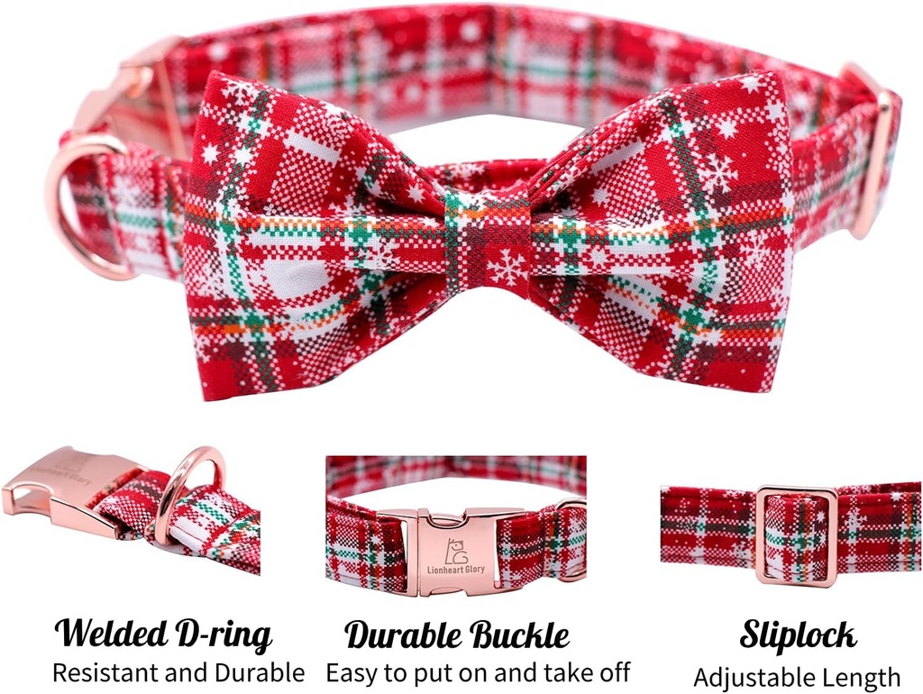 Bandana pentru caini Lionheart Glory, lavabila, bumbac moale, baveta de Craciun, esarfa, bandana reglabila, patrata, bandane pentru caini de talie mare, bandane rosii
