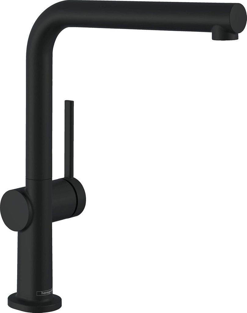 Baterie bucătărie hansgrohe Talis M54 cu presiune joasă, sub blat, tip 1 oțel, baterie bucătărie cu înălțimea pipei de 270 mm, baterie de bucătărie rotativă, negru mat