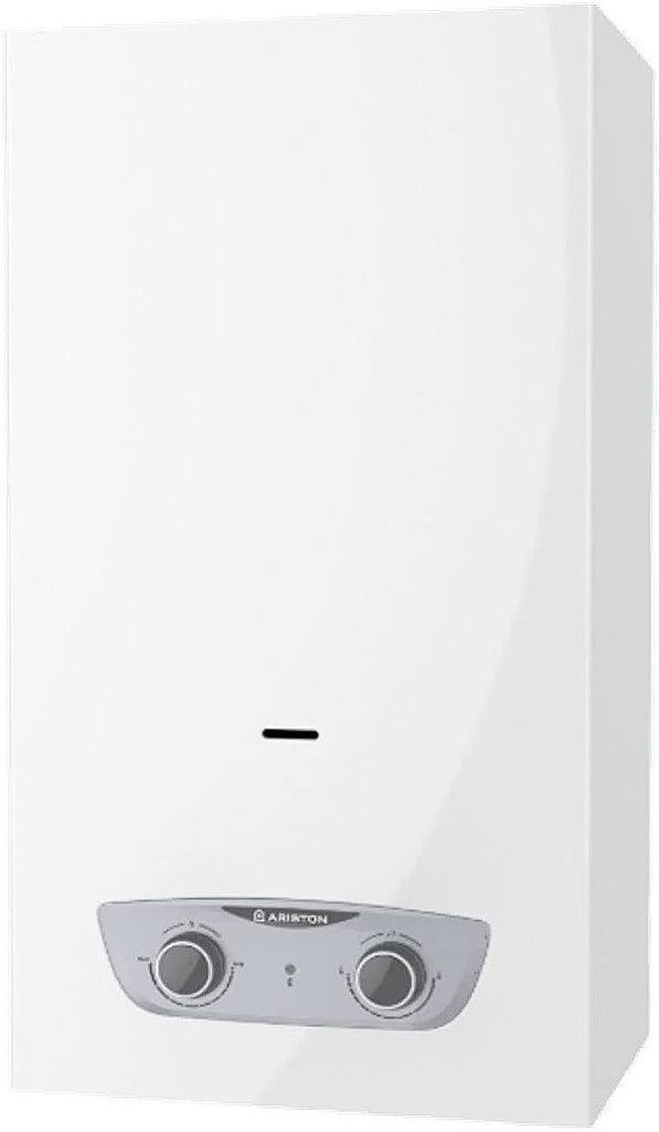 Ariston Fast RX - Încălzitor de apă cu butan, 11L/min, consum redus, încălzitor atmosferic pe gaz butan și propan, reglare mecanică, 25,5x31x61, fabricat pentru instalare în Spania, eficiență gamă A (A+/F)