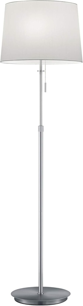 Lampă de podea Trio Lighting Lyon 409100307, ​​metal nichel mat, abajur material textil alb, exclus 3x E27