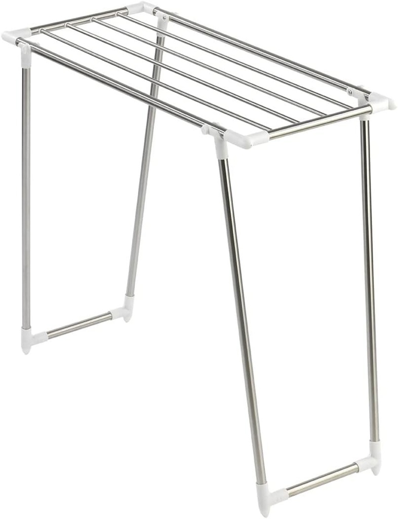 Ușor de rufe WENKO, lungime de uscare de 5,5 m, uscător de rufe extra îngust, economie de spațiu pentru balcon sau cadă, oțel inoxidabil mat, model Profi Single