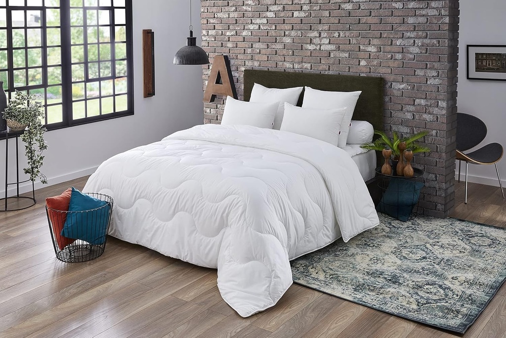 DODO - Pilotă medie culoare piele de piersică 150x200 cm - Potrivită pentru 2 persoane - Material 100% poliester - Umplutură din fibră Volupt'Air 100% poliester - Lavabilă la mașină la 40°C