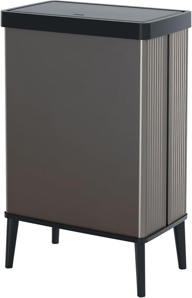 Coș de gunoi Curver Verto de mare capacitate, 54 l, capac cu buton, design elegant, asamblare ușoară, reciclabil, gri perlat