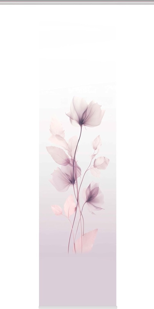 IDEI PENTRU LOCUINȚĂ PERdea glisantă BEREKUA, aspect mătăsos, 245x60 cm, imprimeu floral, + accesorii, culoare: liliac, dimensiune: 245 x 60 cm, cantitate: 1x