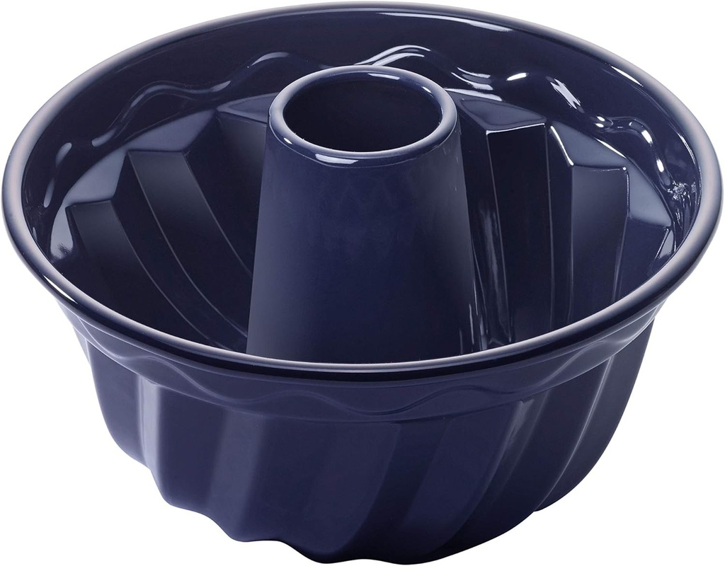 Dr. Oetker Gugelhupf Tavă Ø 18 cm Baking Love Enamel – Tavă Gugelhupf rezistentă la tăiere și zgârieturi cu email – Tavă Gugelhupf de 18 cm în albastru închis