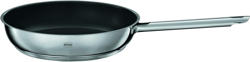 Tigaie RÖSLE ELEGANCE, tigaie universală de înaltă calitate cu înveliș antiaderent ProPlex, 28 cm, oțel inoxidabil 18/10, compatibilă cu inducția, lavabilă în mașina de spălat vase, 51 x 29,5 x 6,4 cm