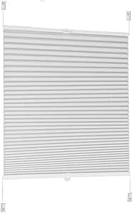 Jaluzea plisată Sekey fără găurire, jaluzea plisată din material nețesut, jaluzea cu prindere, lățime 50 cm, tensionată, filtrare lumină, jaluzea cu protecție solară, 50 x 100 cm, material nețesut alb